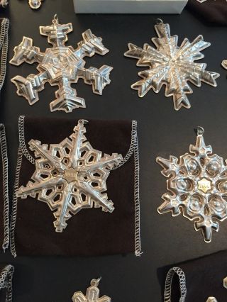 19 GORHAM STERLING SILVER Snowflake Christmas Ornaments Various Dates 1970 - 1988 7