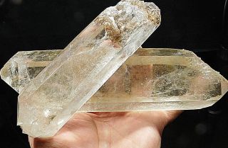 A Huge Smoky Quartz Double Terminated Crystal Twin From Brazil 1235gr E