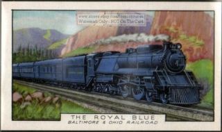 Baltimore And Ohio Railroad The Royal Blue Train Engine 80,  Y/o Trade Ad Card