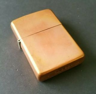 Zippo Solid Copper Lighter: C March 2003.  Looks Unflicked.