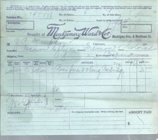 Nb - 023 - Vintage 1909 Montgomery Ward & Co Invoice 5 Pages,  Rare
