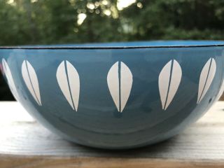 Catherine Holm Enamel Lotus Bowl 8” Blue w/ white petals 2