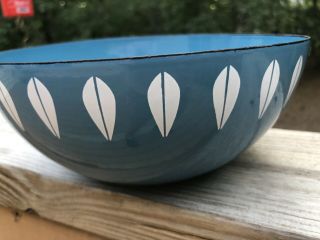 Catherine Holm Enamel Lotus Bowl 8” Blue w/ white petals 3