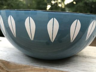 Catherine Holm Enamel Lotus Bowl 8” Blue w/ white petals 4
