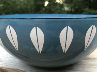 Catherine Holm Enamel Lotus Bowl 8” Blue w/ white petals 6