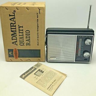 Vintage Admiral Transistor Radio Yh 351 Am Fm Radio Portable Parts Repair