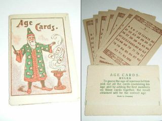 Vintage 1930s Wizard Kids Magic Trick Age Cards Made In Germany
