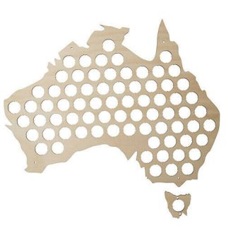 Australia Journeyman Designs Plywood Beer Cap Map