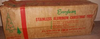 Vint Evergleam Aluminum Silver Christmas Tree 6 Foot 91 Branches Box & Branches