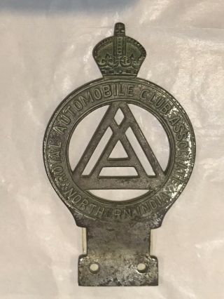 Vintage Northern India Royal Automobile Club Association Grill Emblem / Badge