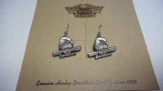 Fantastic Harley Davidson Eagle Earrings On Card