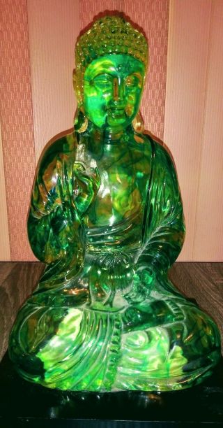 Rare Mcm 70s Translucent Lucite Buddha Statue 16 " ×9 " Last Chance.