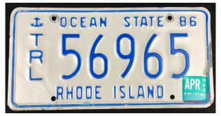 Rhode Island 1986 - 1994 Private Trailer License Plate 56965