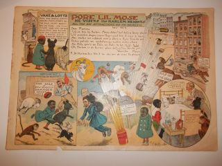 1901 Pore Lil Mose " Visits Harlem Heights " Comic Letter To Mammy R.  F.  Outcault