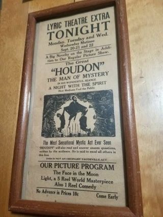 Great " Houdon " Mystic Man Of Mystery Night With The Spirits Mediums Poster