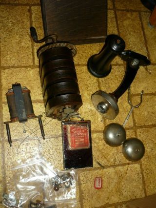 Stromberg Carlson Antique Wooden Wall Telephone Parts Only