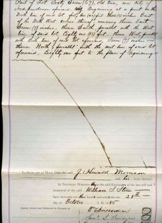 1885 Deed for Land Independence MO Square Sgnd William Chrisman & Samuel Sawyer 3