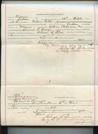 1885 Deed for Land Independence MO Square Sgnd William Chrisman & Samuel Sawyer 5