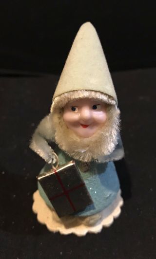 6 Shiny Brite Vtg Pipe Cleaner Elf Dwarf Gnome Chenille Japan Christmas Ornament 7