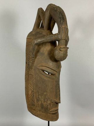 180920 - Tribal African Dogon Mask With Man - Mali