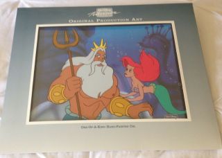 Disney ' s The Little Mermaid TV Production Cel Ariel and King Triton 3