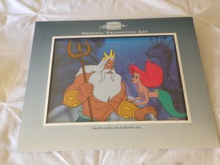 Disney ' s The Little Mermaid TV Production Cel Ariel and King Triton 4