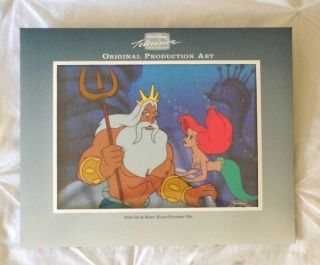 Disney ' s The Little Mermaid TV Production Cel Ariel and King Triton 5