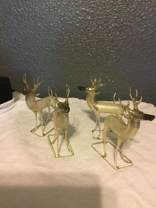 Vintage Antique Mercury Glass Deer Figurine Ornament Reindeer Stag - 56014