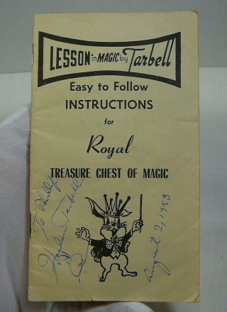 1958 Harlan Tarbell Signed Instruction Book Vintage Magic Magician Autograph