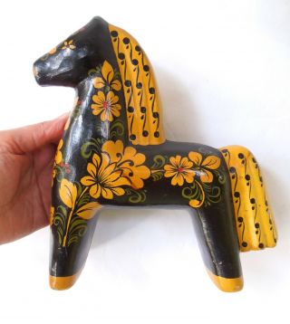 Antique Sweden Dala/finland/baltic Countries? Folk Art Painted Toy Wood Horse 8 "