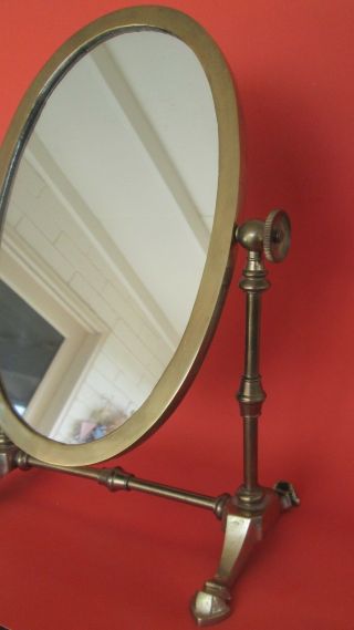 Vintage Brass Oval Adjustable Vanity Mirror