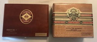 Ashton Vsg Wizard 37 & Diamond Crown Robusto No1 Wooden Cigar Boxes