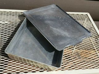 Vintage Aluminum Mirro 13 X 9 X 2 Cake Baking Pan W Slide On Lid 5483m