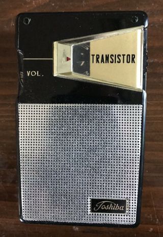 Vintage Toshiba Transistor Radio 6tp - 309a/ Leather Case Good Sound