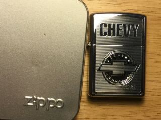 Zippo Lighter Chevy Emblem Polished Chrome.  Cosmetic 2005