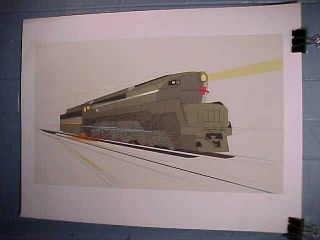 Orig Pennsylvania Railroad T - 1 Shark Nose 149/300 Artist Signed Ltd Edit Print