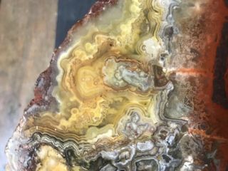 Crazy Lace Agate Rough 4lbs 5oz Slab Jasper Banded Mexico Old Stock Red Yellow 3
