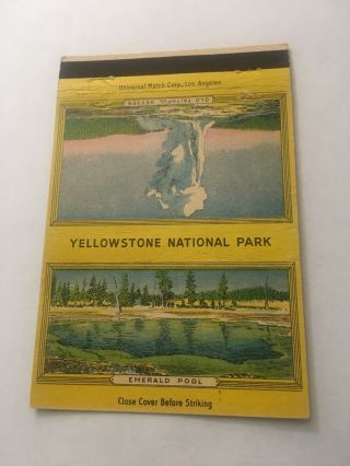 Vintage Matchbook Cover Matchcover Yellowstone National Park Unstruck 40 Strike