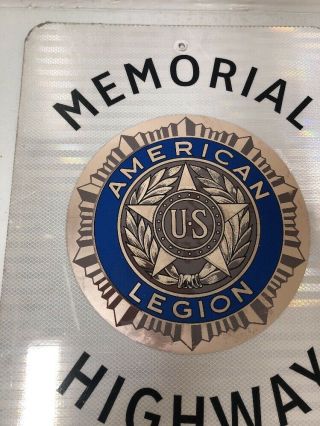 Authentic Retired Texas American Legion Memorial Highway Sign 18x24” 2
