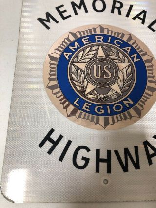 Authentic Retired Texas American Legion Memorial Highway Sign 18x24” 3