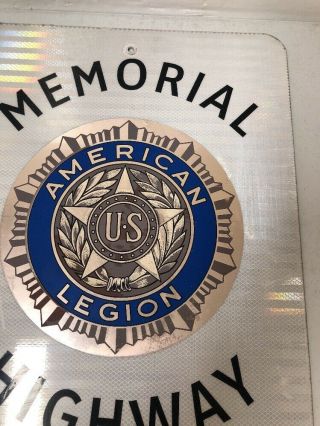Authentic Retired Texas American Legion Memorial Highway Sign 18x24” 5