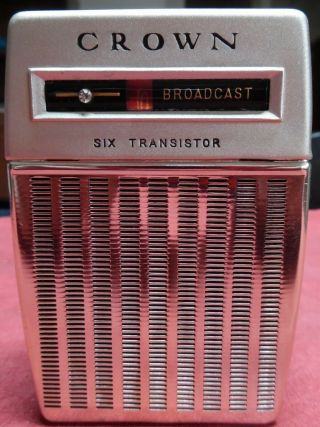 Vintage 1960 Crown Tr - 680 6 Transistor Radio Am/cd