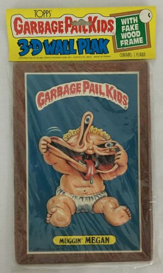 Vintage Rare 1986 Topps Garbage Pail Kids 3 - D Wall Plak Muggin Megan
