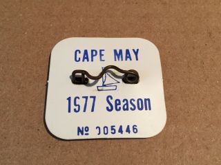 1977 Cape May Beach Tag Badge Jersey Shore Memorabilia