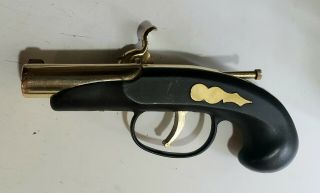 Vintage Pirate Flintlock Pistol Gun Shaped Lighter w/Wood Stand 3
