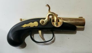 Vintage Pirate Flintlock Pistol Gun Shaped Lighter w/Wood Stand 4
