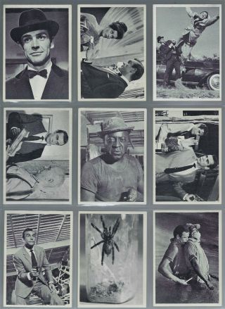 1965 James Bond Complete Trading Card Set Of 66 Cards - Ex