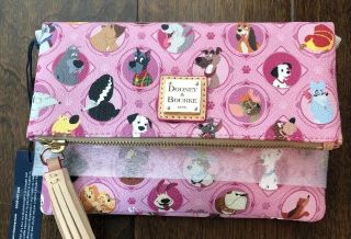 Disney Parks Dooney & Bourke Dogs Pink Foldover Crossbody Bag