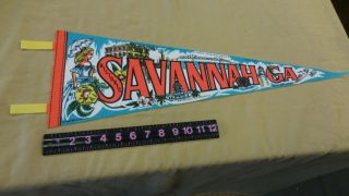 Vintage Savannah Georgia Felt Souvenir Travel Pennant