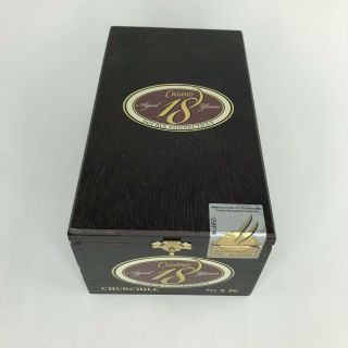 Cusano Double Connecticut Wood Cigar Box Flip Top Lid Aged 18 Years Churchill